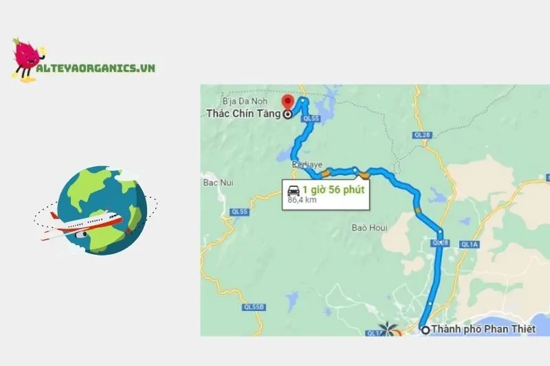 Cách đi đến Thác 9 Tầng Đa Mi Bình Thuận